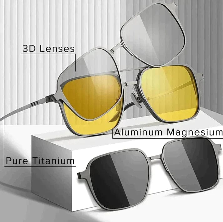 LIGHT WEIGHT (3 in 1) MAGNETIC POLARIZED SUNGLASSES